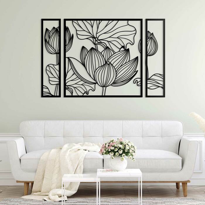 Nadrozmerný obraz na stenu - Kvety | Čierna