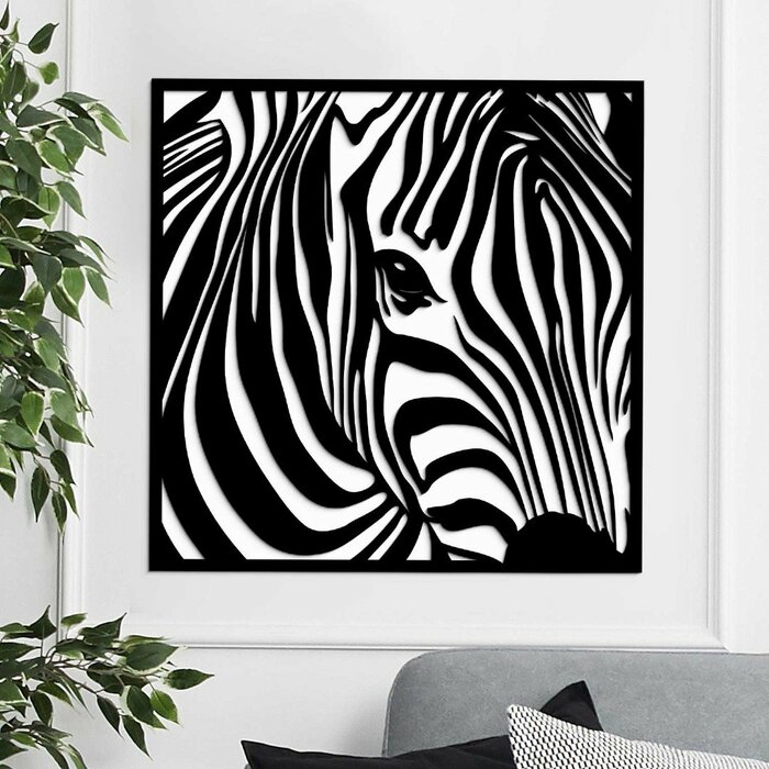 Moderní obraz ze dřeva - Zebra