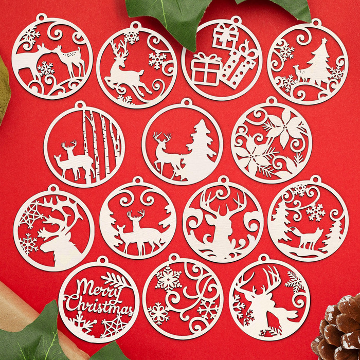 Christmas Tree Decorations - Large Set (14 pcs) | Poplar Plywood 