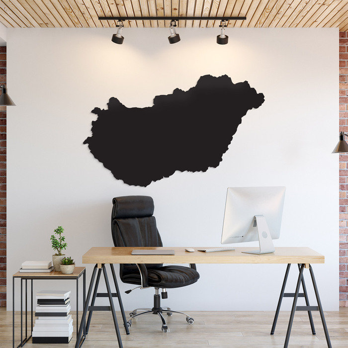 Wooden wall map - Hungary | Black