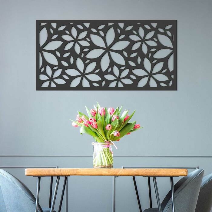 Kvetinový panel na stenu  | Antracitovo-šedá