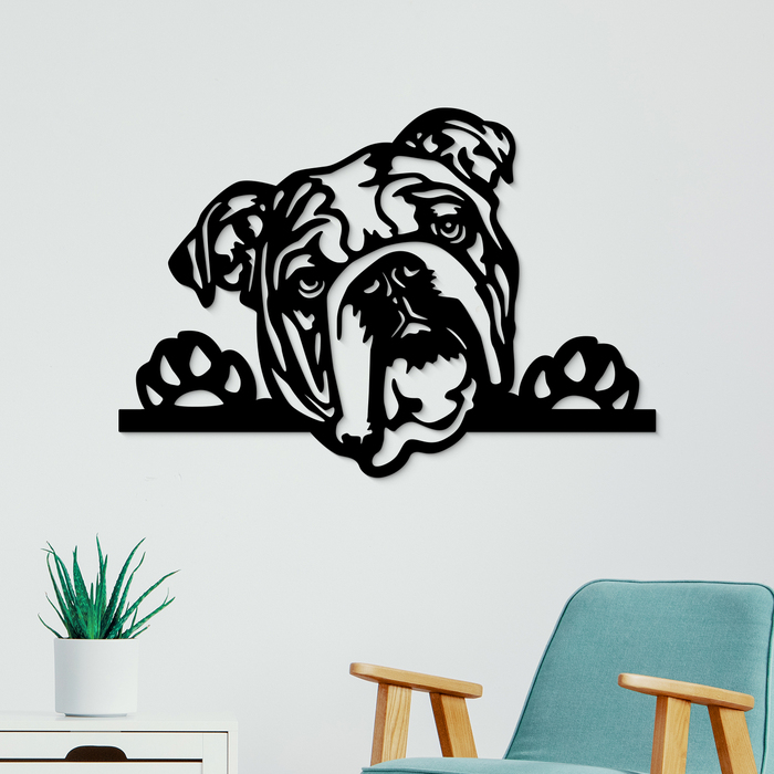 Cut-out Wall Art - English Bulldog | Black