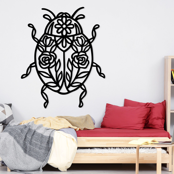 Carved 3D image - Ladybug | Black