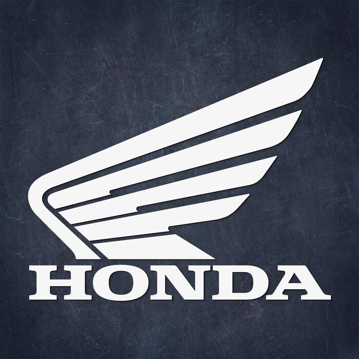 Dřevěné 3D logo motorky na zeď - Honda | Bílá