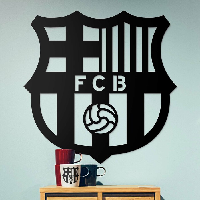 Drevené logo klubu - FC Barcelona | Čierna