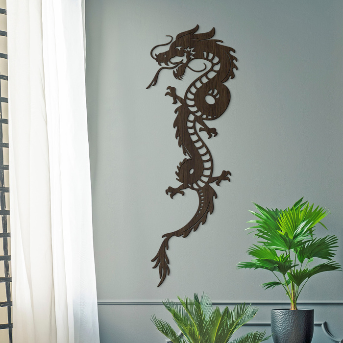 Drevený obraz - Čínsky drak | Wenge