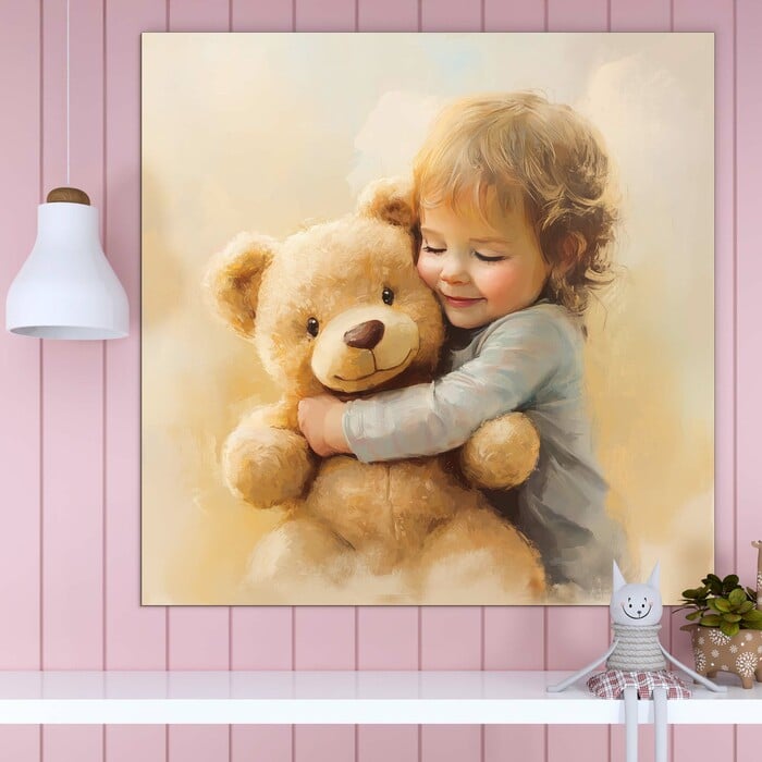 Children&#039;s Colorful Wall Art - Teddy Bear