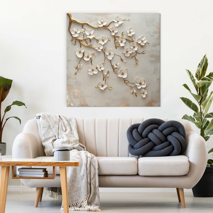 Wooden Wall Art - Golden Branch