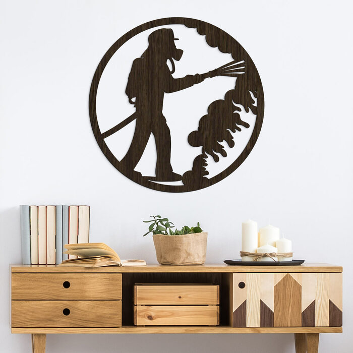 Gift for a Firefighter - Wooden Wall Art | Wenge