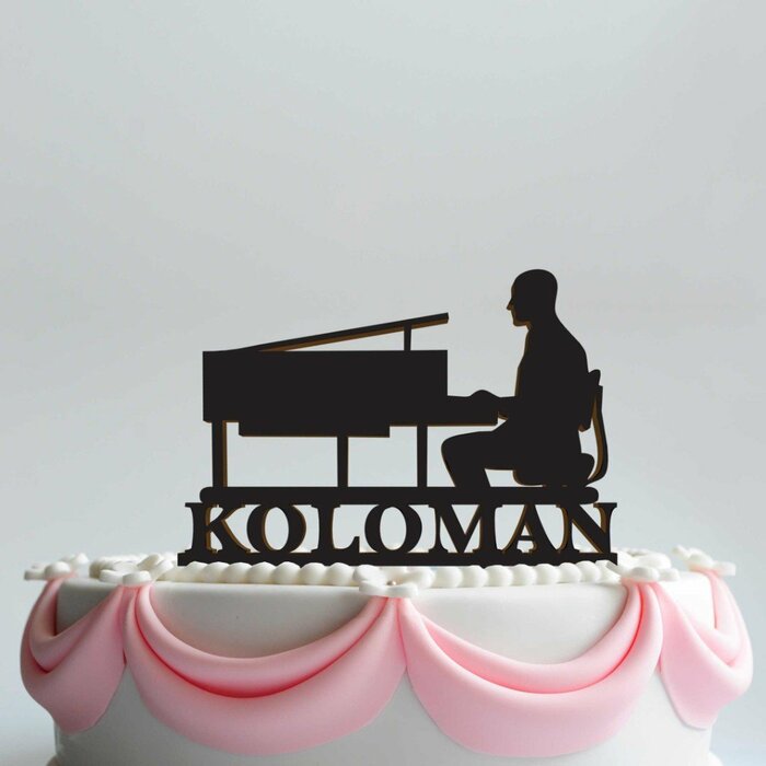 Figurka do dortu se jménem - Klavírista | Černá