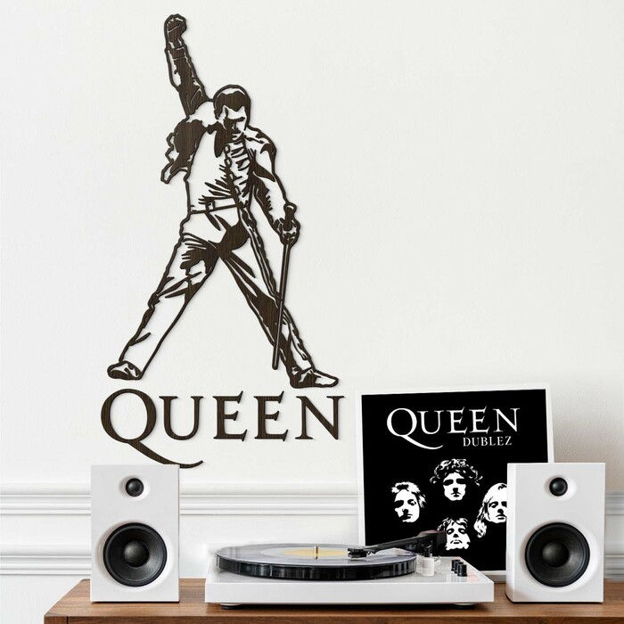Dřevěný obraz Queen - Freddie Mercury | Wenge