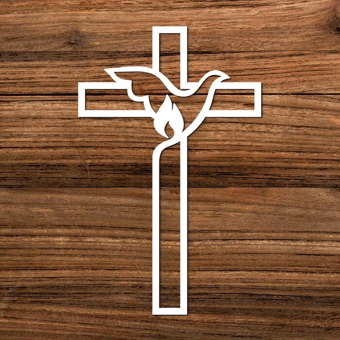 Kresťanský krížik z dreva na stenu | Biela