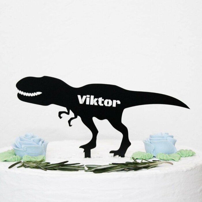 Zvířátko na dětský dort se jménem - Tyrannosaurus rex | Černá