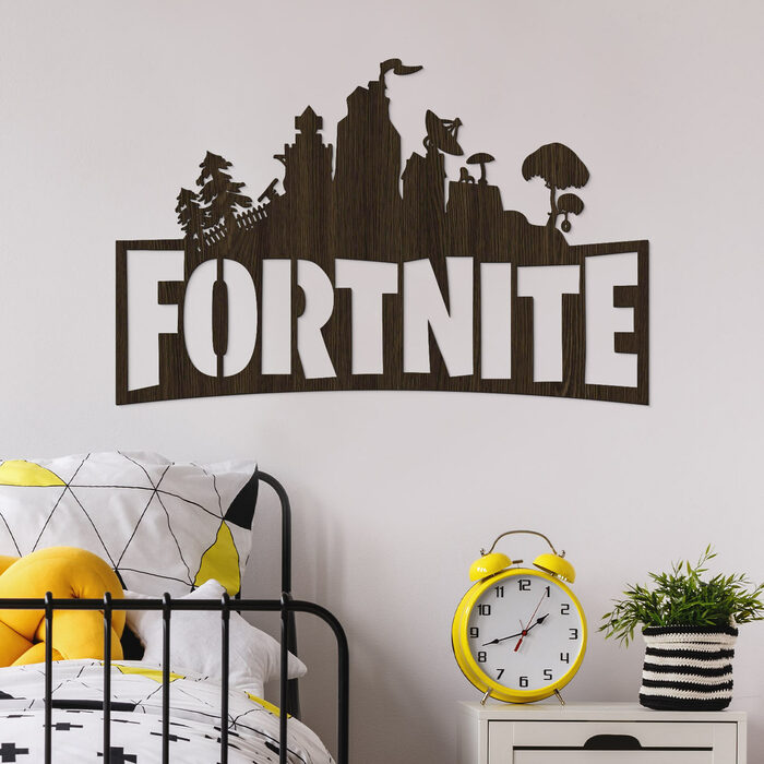 Wooden Logo on the Wall - Fortnite | Wenge