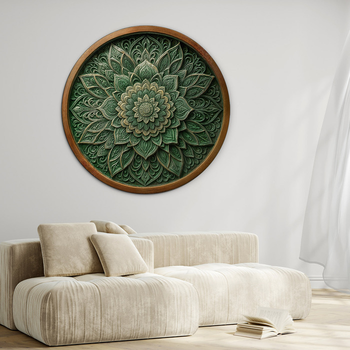 Mandala na zeď - Smaragd