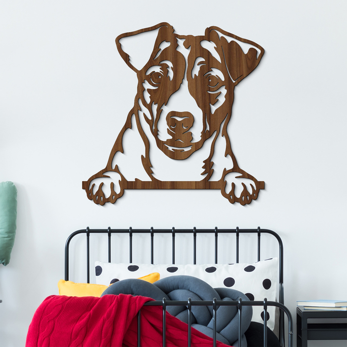 Vyrezávaný 3D obraz z dreva - Jack Russell | Orech