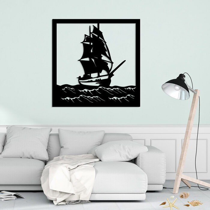 Wooden Wall Art - Sailboat | Black