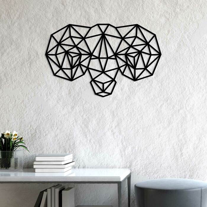 Drevený polygonálny obraz - Znamenie Baran | Čierna
