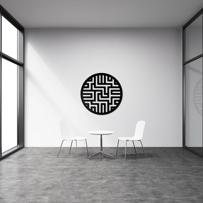 Kruhový obraz - Labyrint | Černá