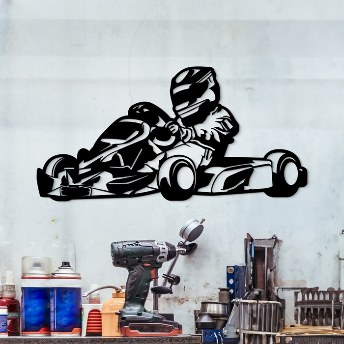 Drevený obraz - Motokára s číslom na mieru | Čierna