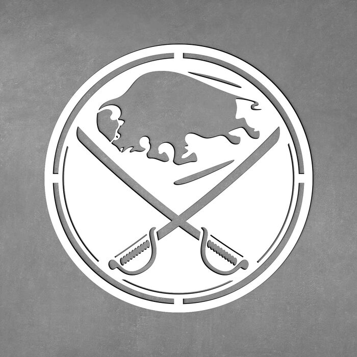 Dřevěné logo - Buffalo Sabres | Bílá