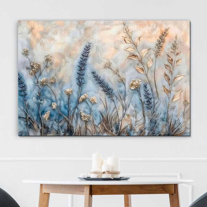 Flower picture on wood - Stems