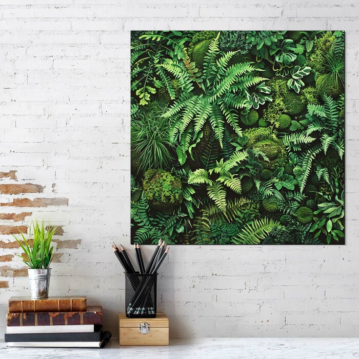 Dřevěný obraz na zeď - Džungle | 66x66 cm