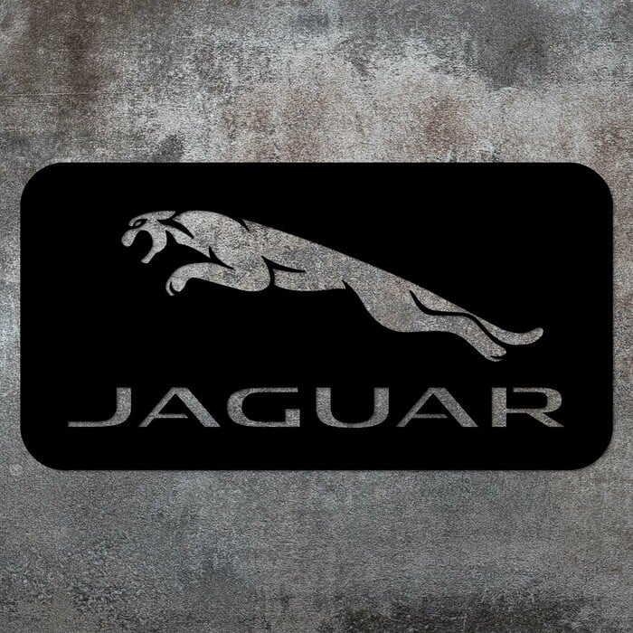 Dřevěný obraz - Logo auta Jaguar | Černá