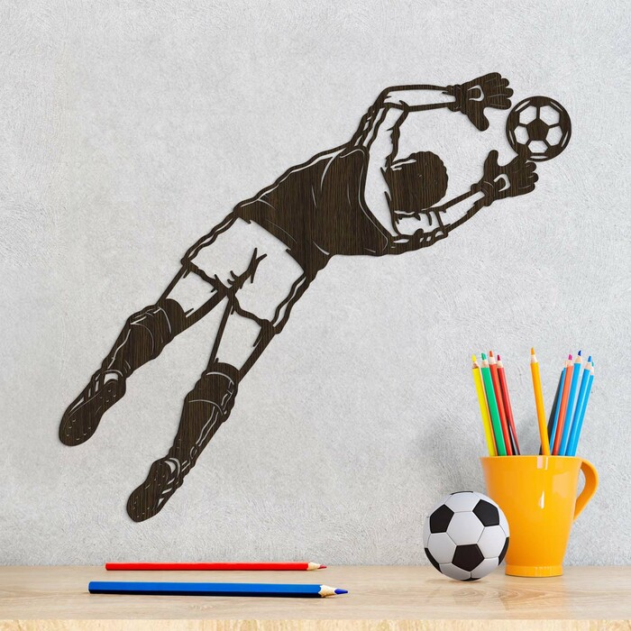Autocolant fotbal pentru perete - Portar | Wenge