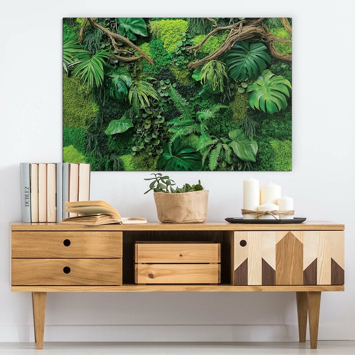 Wooden Wall Art - Moss Monstera