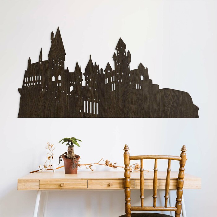 Drevený obraz z Harryho Pottera - Rokfort | Wenge