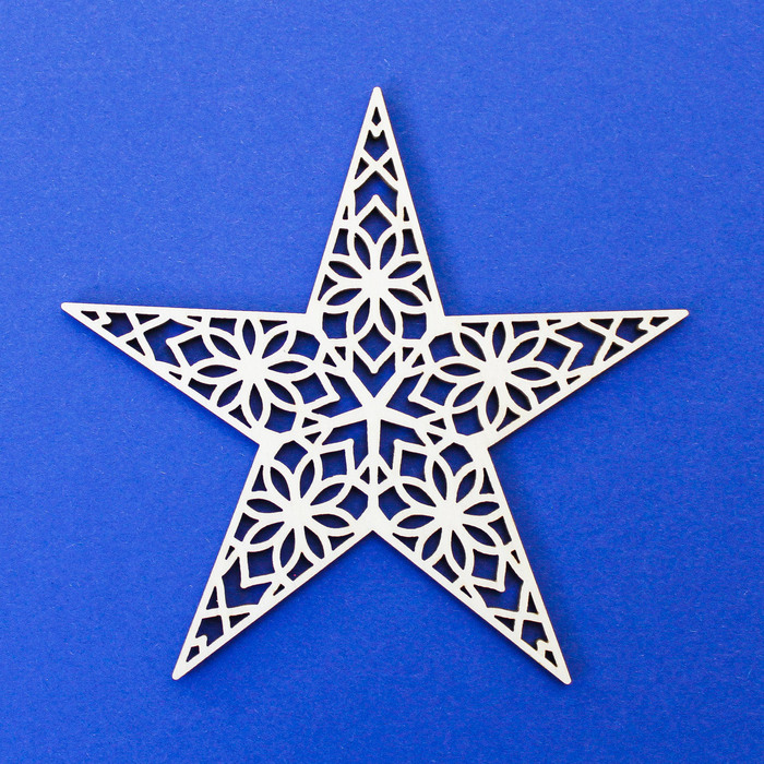Hvězda na vánoční stromeček | Přírodní topolová překližka