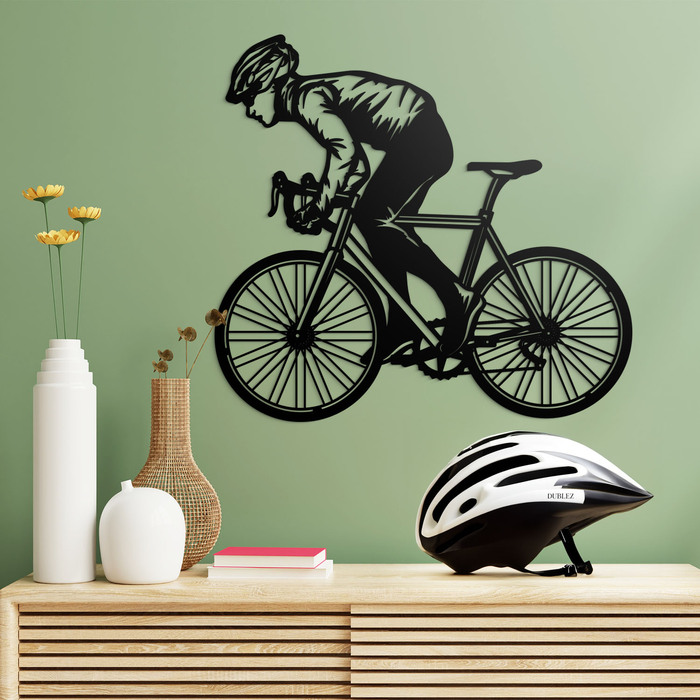 Dárek pro cyklistu - Dřevěný obraz na zeď | Černá