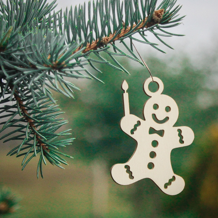 Vianočná ozdoba - perníček | Prírodná topoľová preglejka