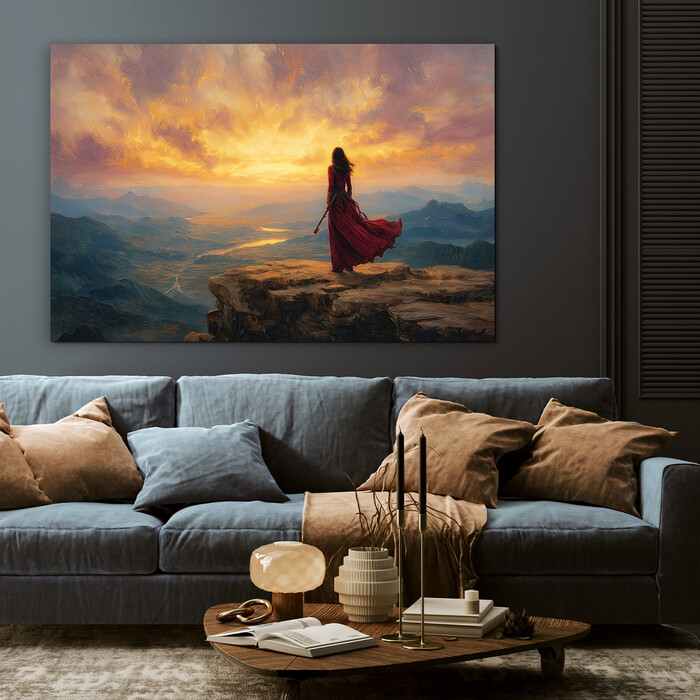 Symbolic image of a woman in red - Key to destiny