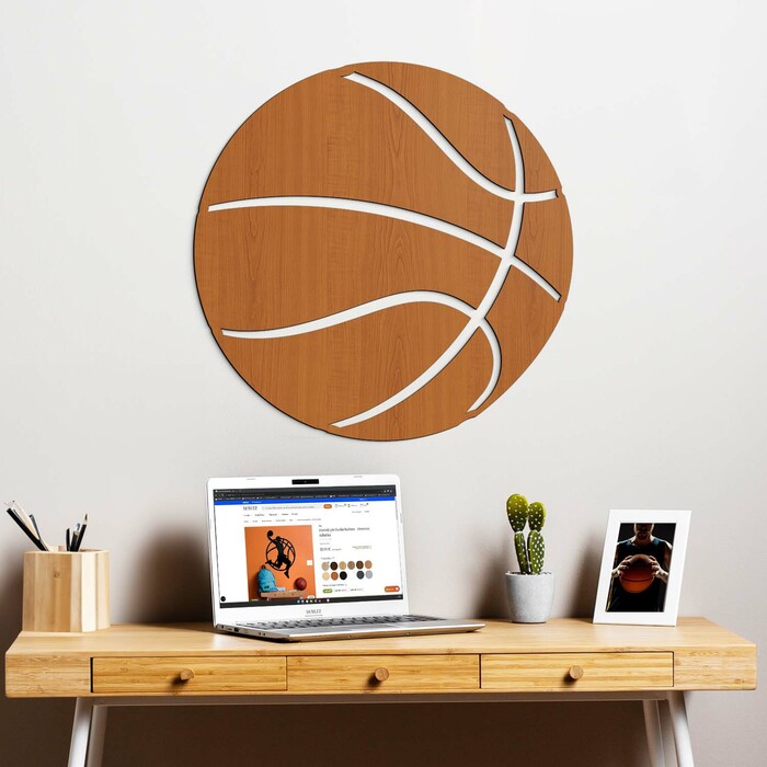 Drevený obraz - Basketbalová lopta | Čerešňa