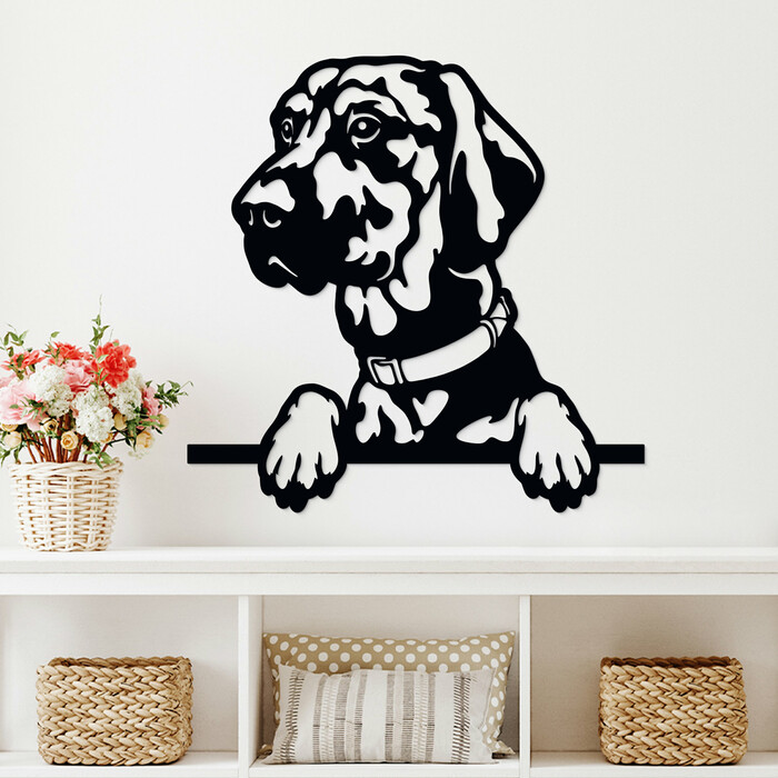 Tablou 3D din lemn - Ridgeback Rhodesian | Negru