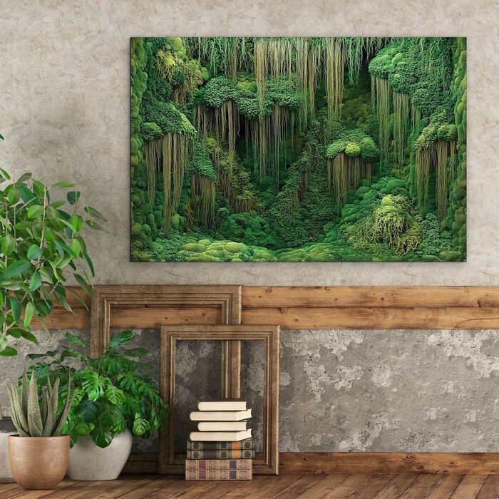 Printed Moss Wall Art on Wood - A Touch of Wilderness