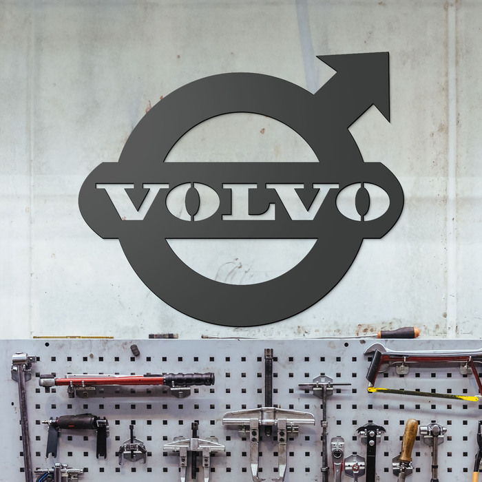 Drevený znak auta - Volvo | Antracitovo-šedá