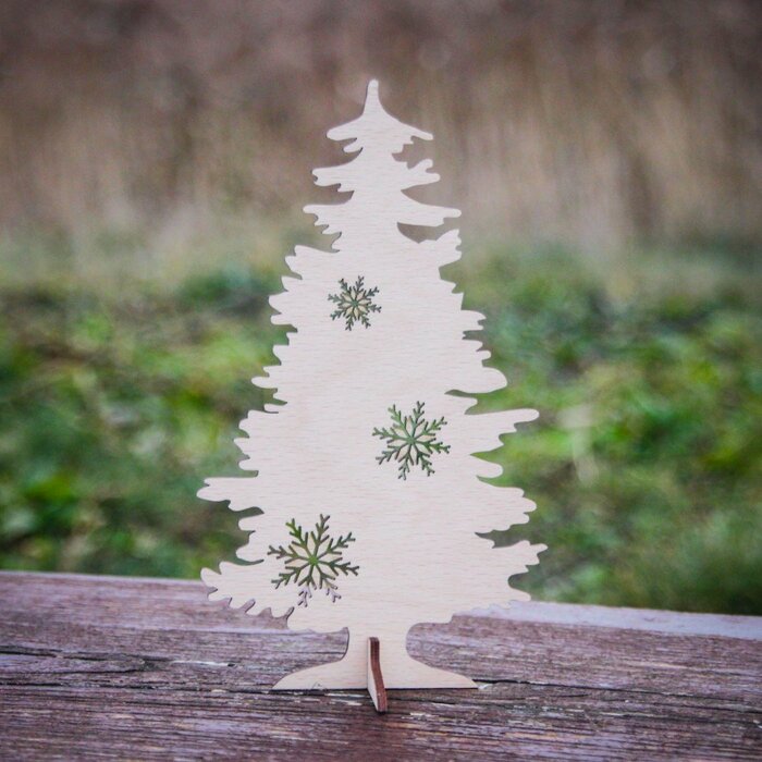 Drevený vianočný stromček | Přírodní buková překližka