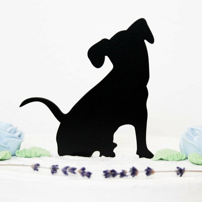 Zapichovacie zvieratko na detskú tortu s menom - Psík | Čierna