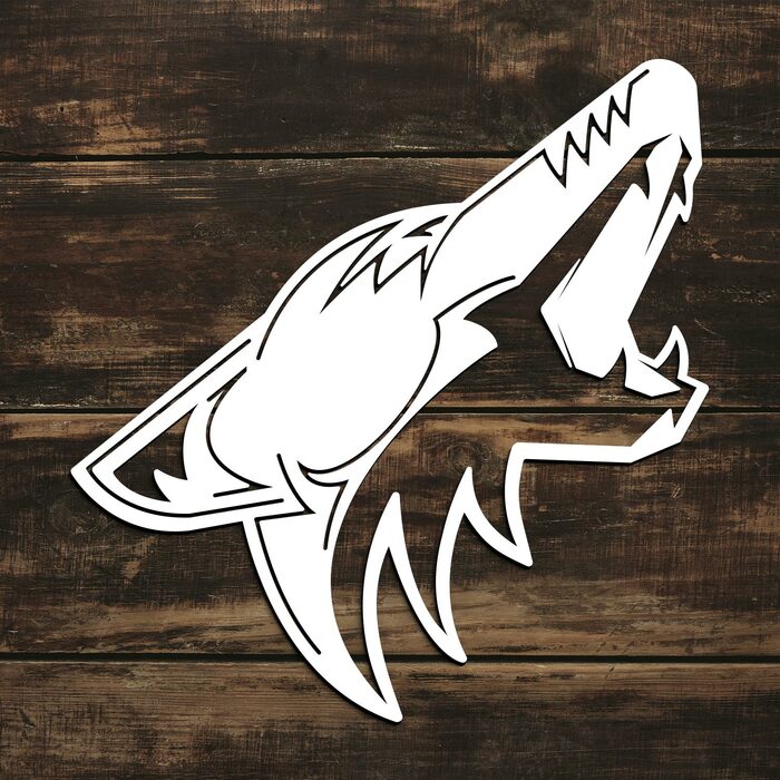 Dřevěné 3D logo - Arizona Coyotes | Bílá
