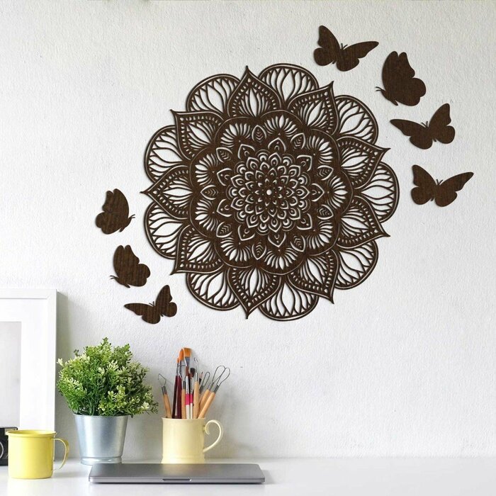 Dekorační 3D motýli na stěnu 6 ks | Wenge