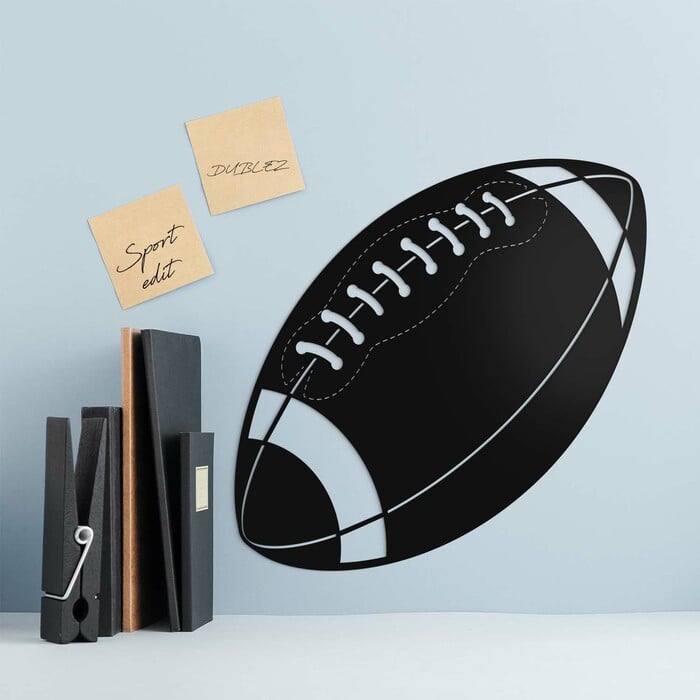 Drevený obraz - Lopta na americký futbal | Čierna