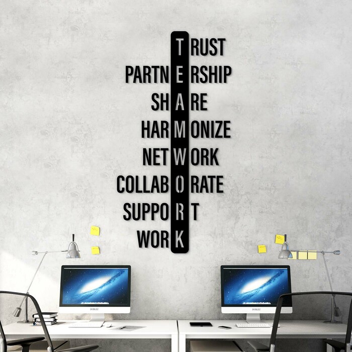 Motivációs idézet az irodába - Teamwork | Fekete