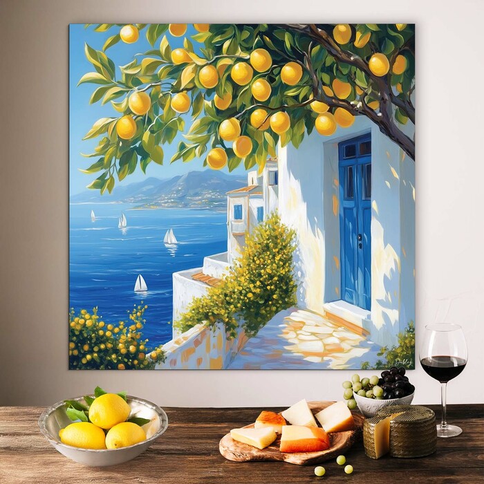 Wooden Wall Art - Mediterranean Landscape