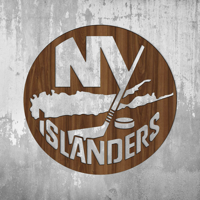 Dřevěné logo hokeje - New York Islanders | Ořech