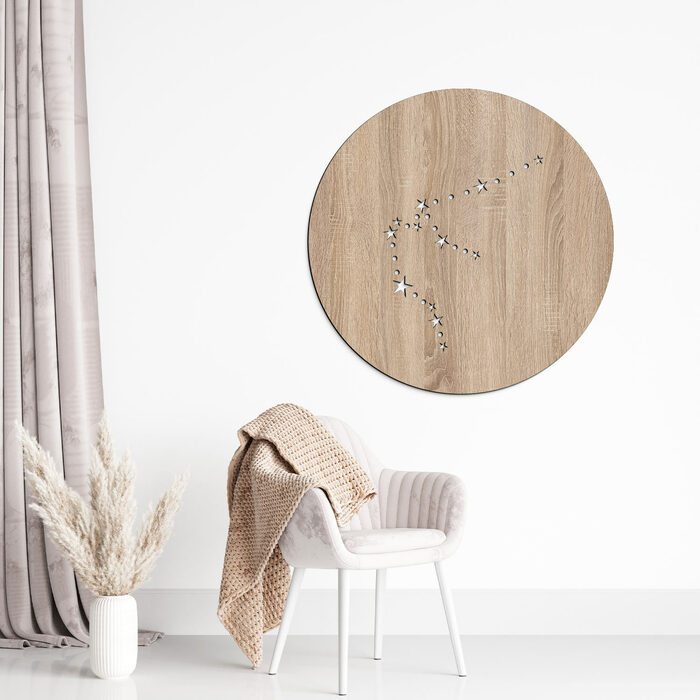 Wooden Sign on the Wall - Constellation Aquarius | Oak Sonoma