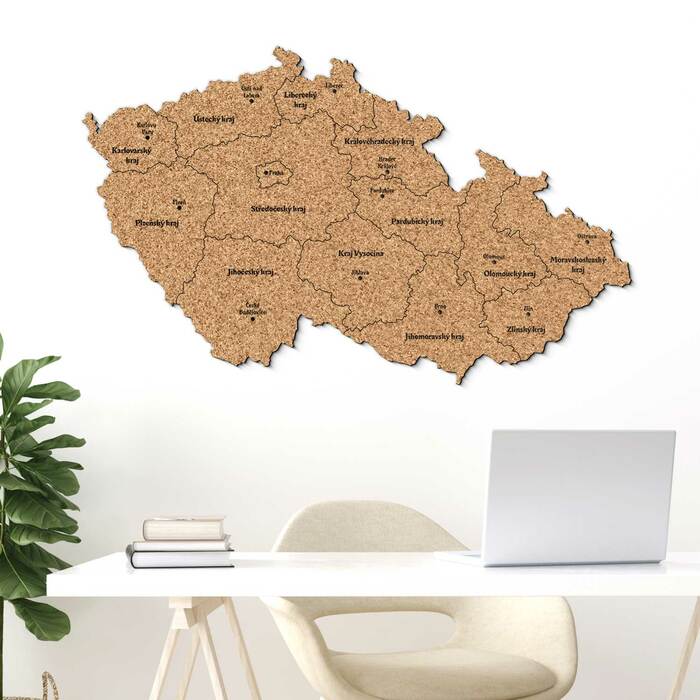 Korková mapa krajov Česka