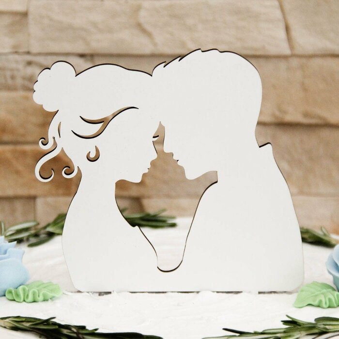 Drevené postavičky na svadobnú tortu - Mladomanželia